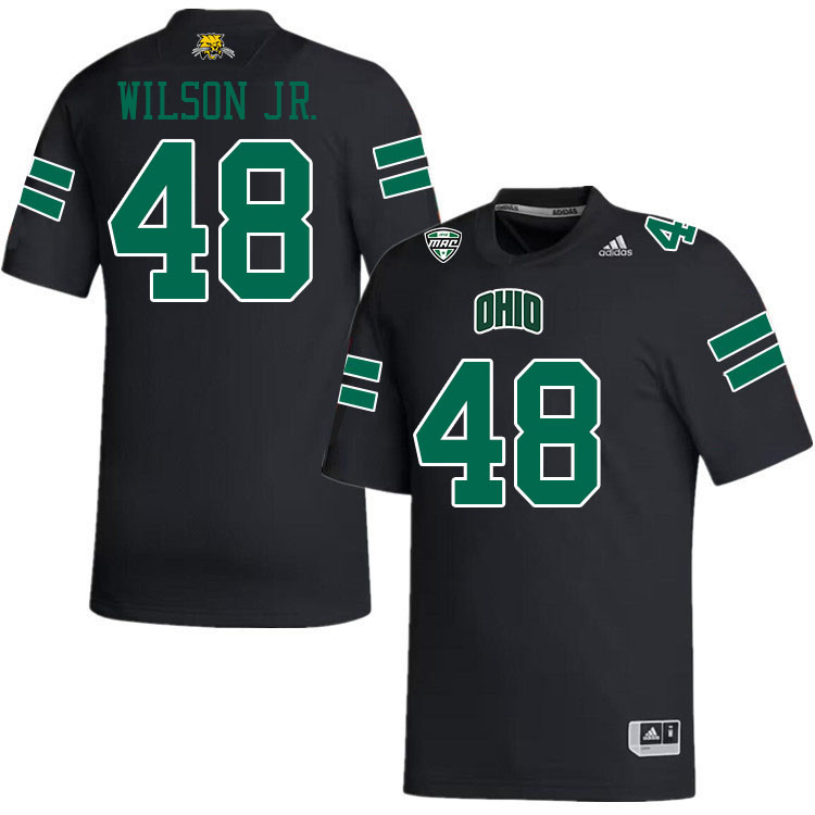 Ohio Bobcats #48 Aginon Wilson Jr. College Football Jerseys Stitched-Black